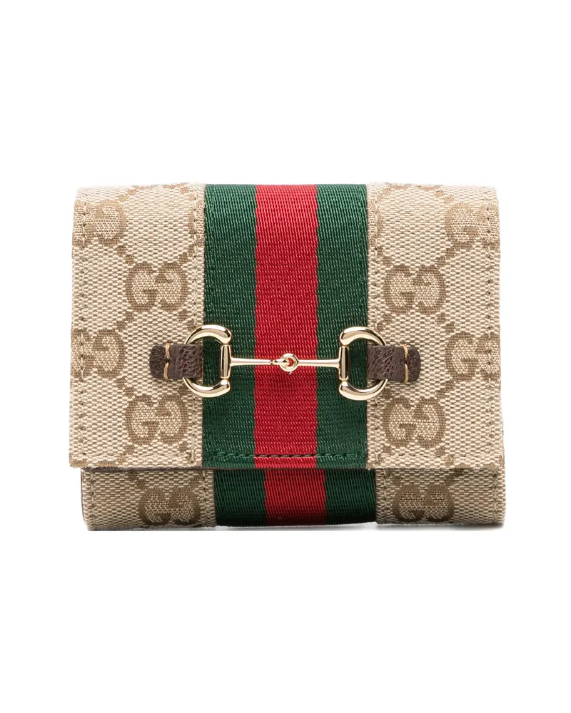 Gucci Horsebit GG Supreme Wallet Neutrals