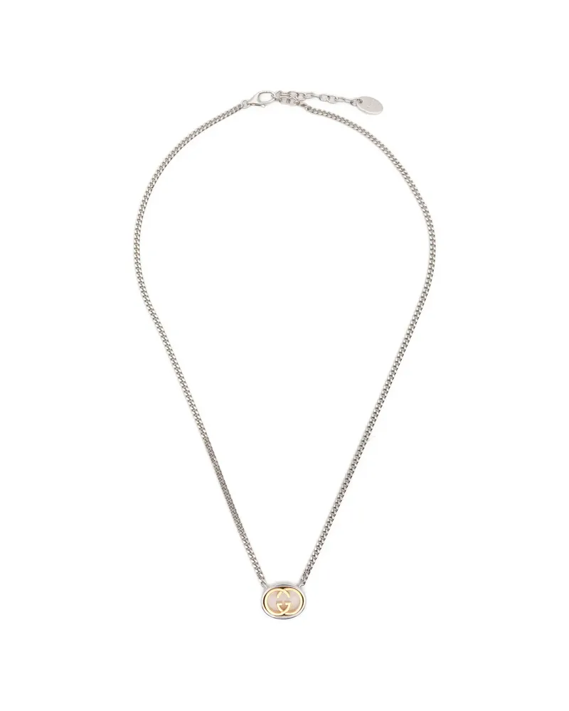 Gucci Interlocking G Pendant Necklace Silver