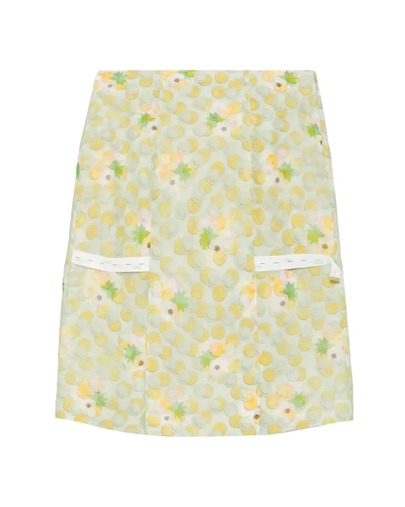Fendi Floral Midi Skirt Green