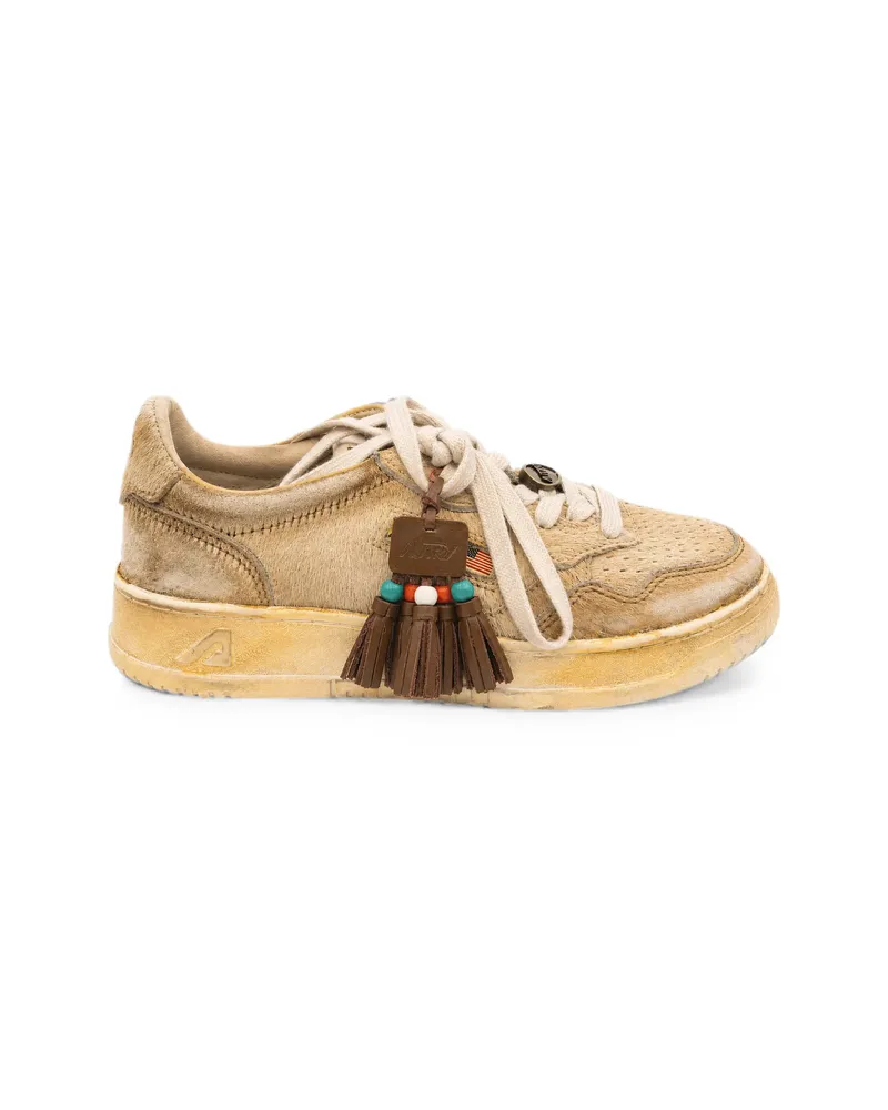 AUTRY Beaded Tassel Sneakers Neutrals