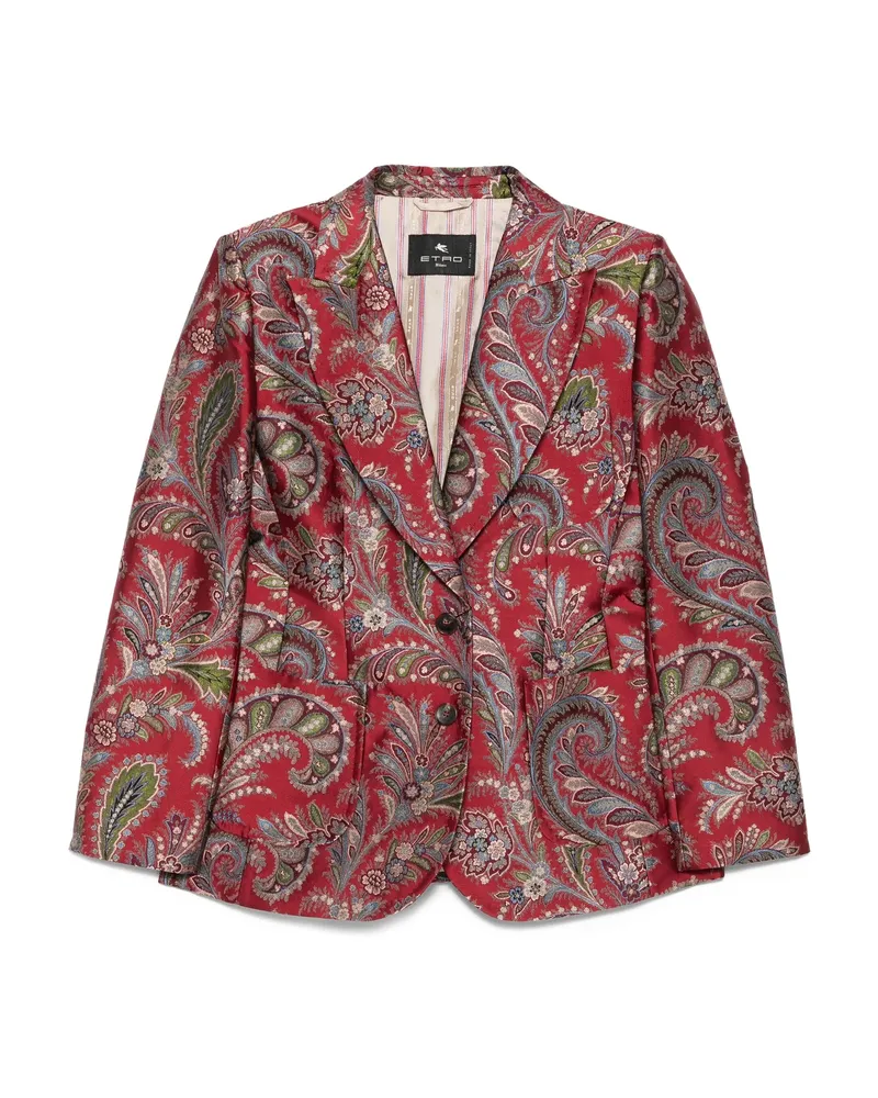 Etro Paisley-pattern Single-breasted Blazer Red