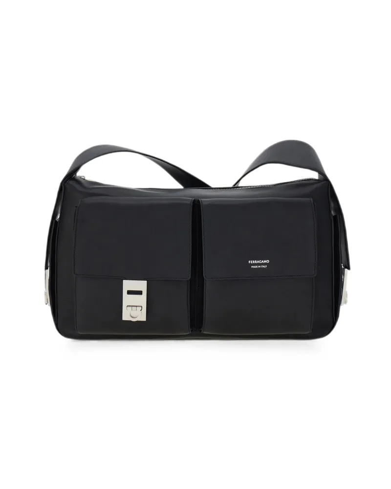 Ferragamo Large Hug-buckle Messenger Bag Black