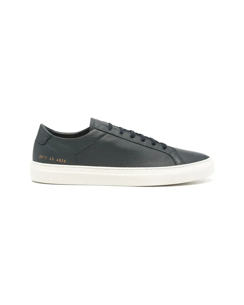 Common Projects Achilles Grained Leather Sneakers Blue