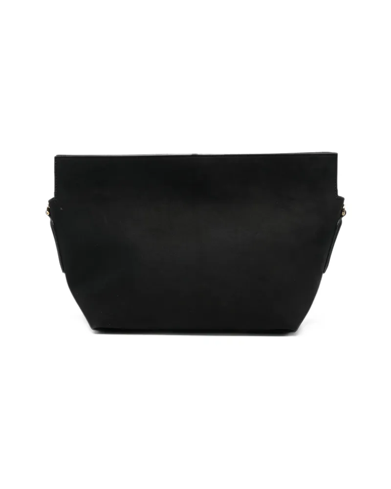 THEMOIRÈ Small Zoe Suede-effect Clutch Bag Black
