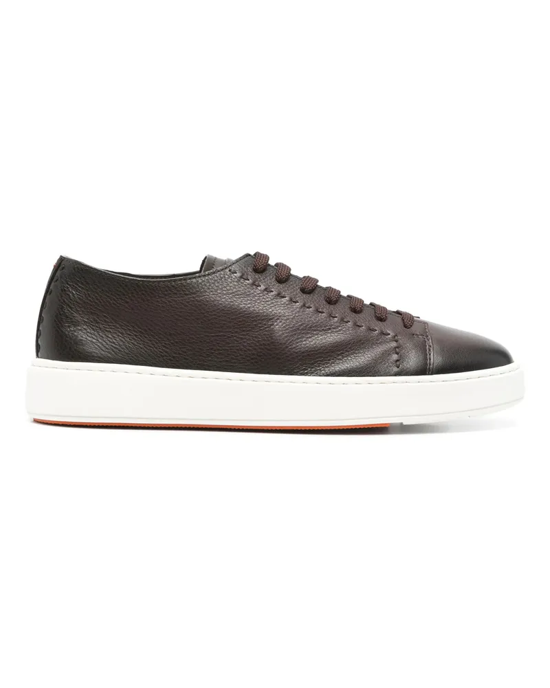 Santoni Leather Sneakers Brown