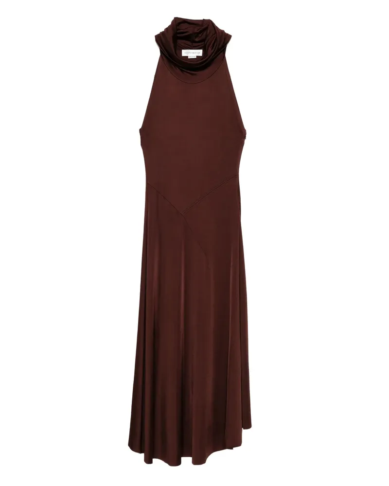 Victoria Beckham High-neck Dress Brown