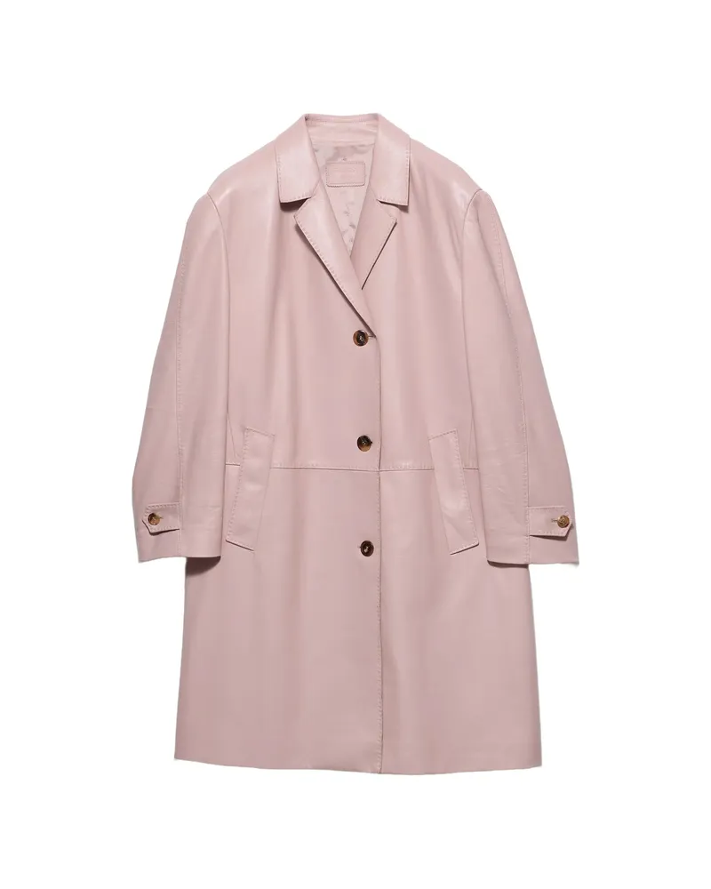 Prada Nappa Leather Coat Pink