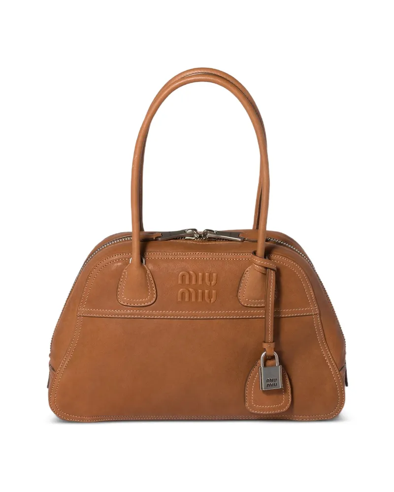 Miu Miu Vivant Leather Bag Neutrals