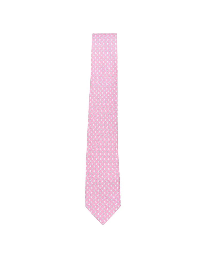 Ferragamo Cyrus Gancini Fish-print Tie Pink