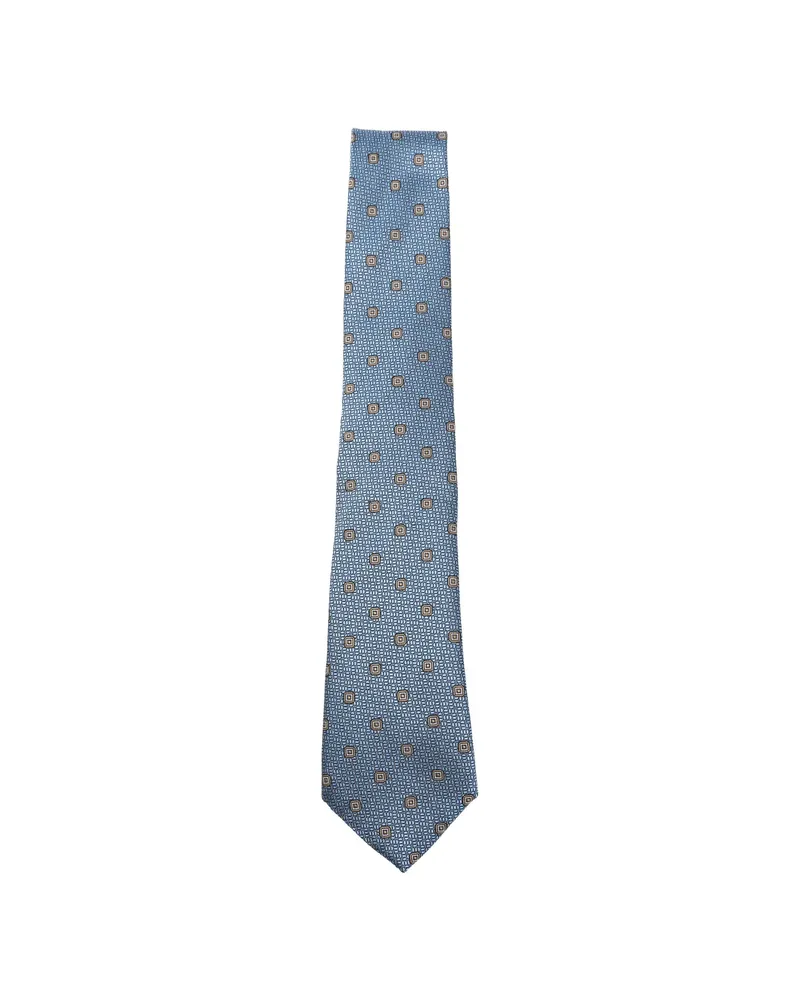 Canali Patterned Tie Blue