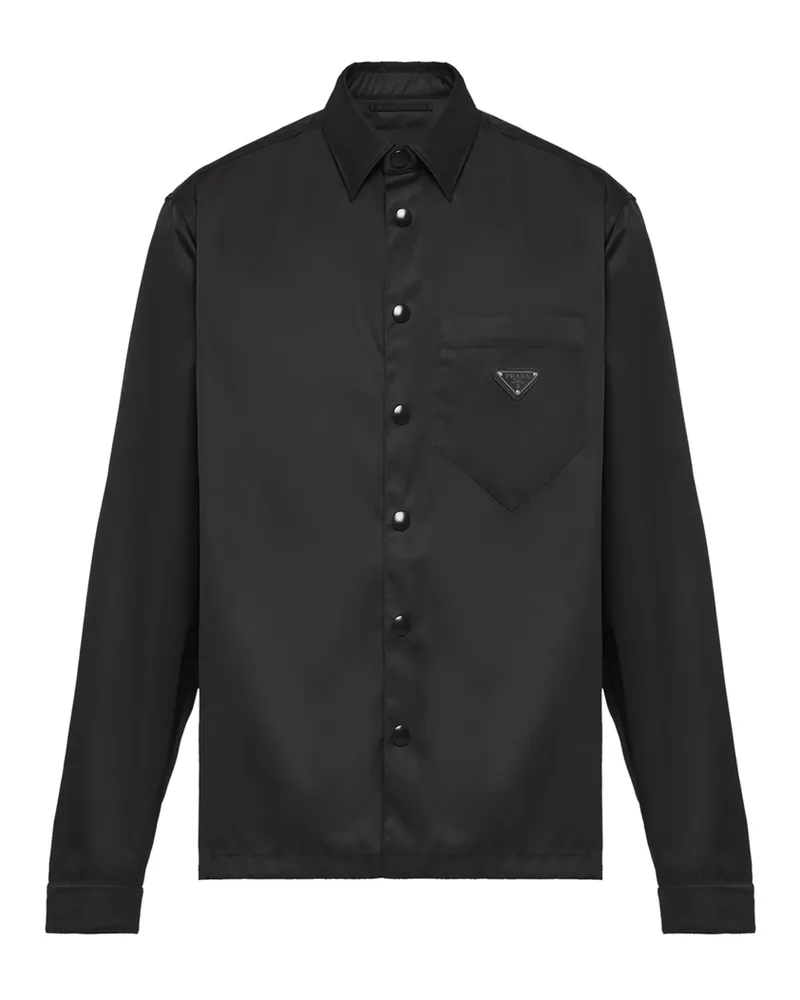 Prada Re-Nylon Point-collar Shirt Black