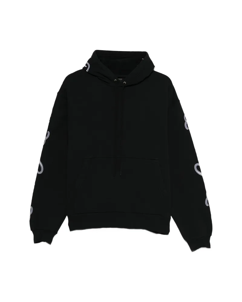 Balenciaga Logo-sleeve Hoodie Black