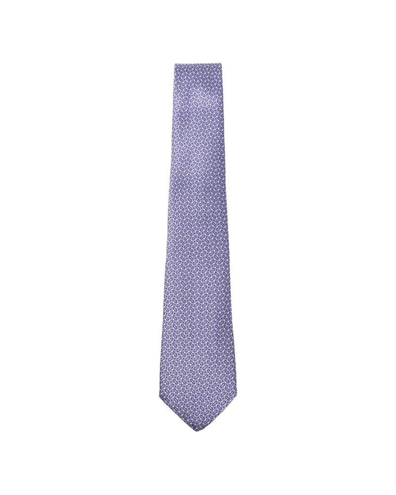 Canali Patterned Tie Purple