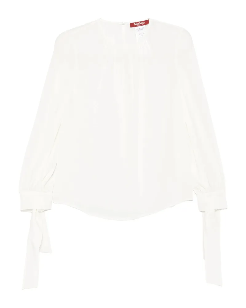 Max Mara Tied-cuff Blouse Neutrals