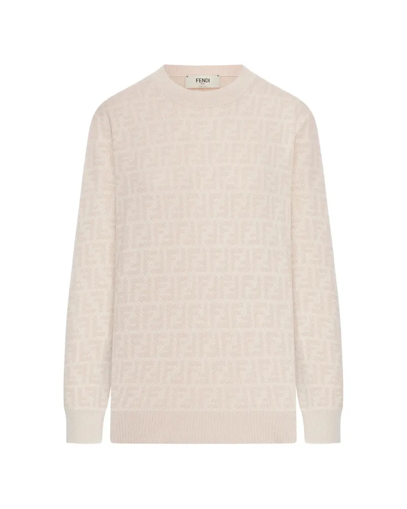 Fendi Jacquard-motif Sweater Neutrals