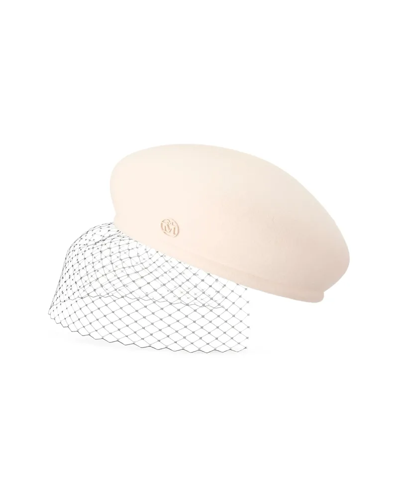 Maison Michel New Bonnie Veiled Beret Neutrals