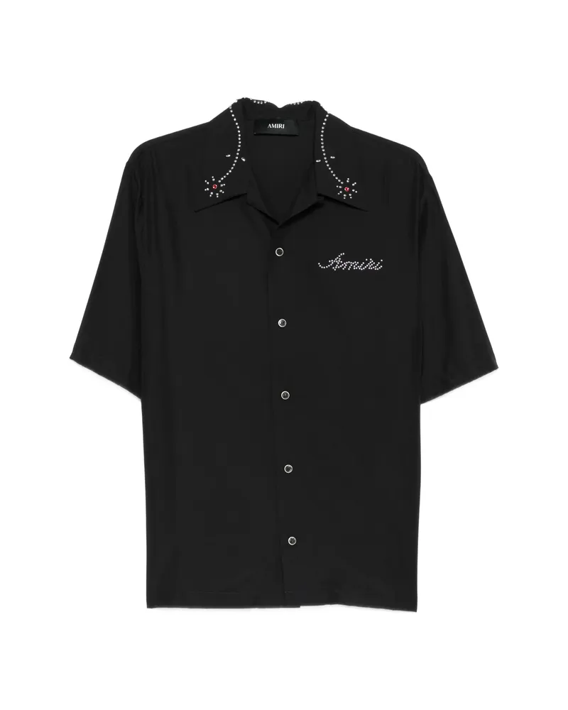 Amiri Embellished Short-sleeve Shirt Black