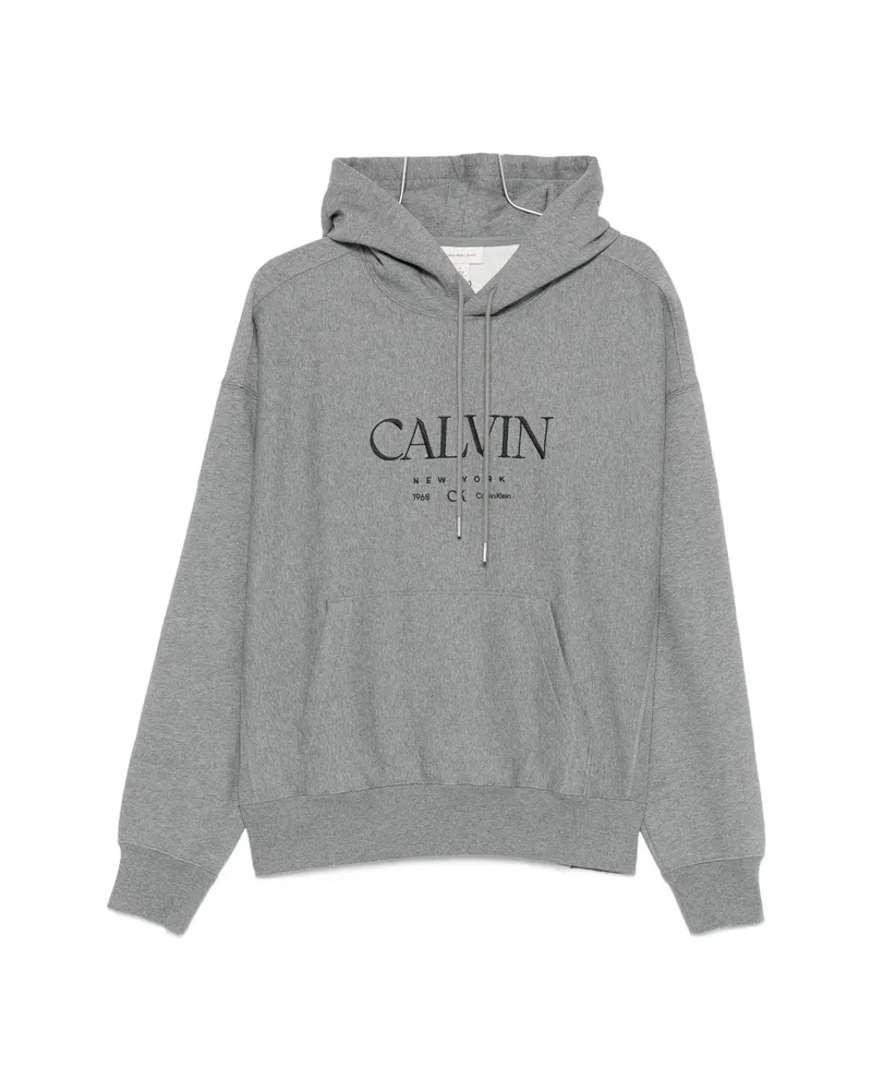 Calvin Klein Logo-detail Hoodie Grey