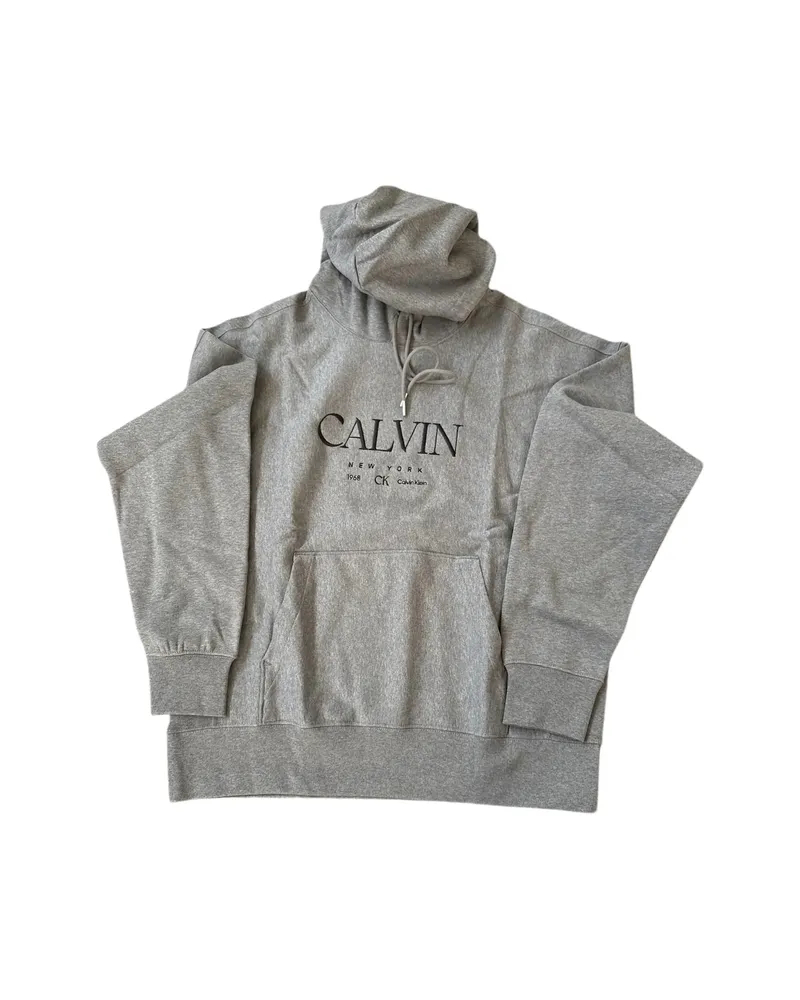 Calvin Klein Logo-detail Hoodie Grey