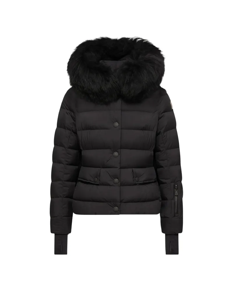 Moncler Faux-fur Trim Quilted Jacket Black