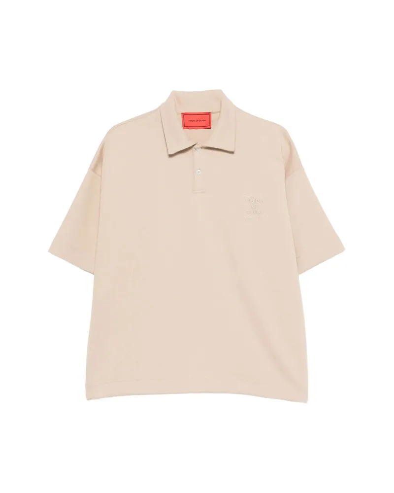 Vision Of Super Logo-embroidered Polo Shirt Neutrals