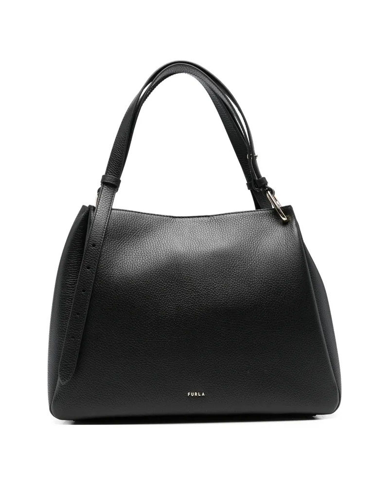 Furla Nuvola Grained-leather Tote Bag Black