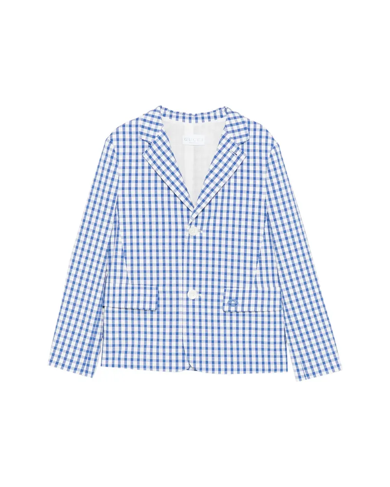 Gucci Gingham Pocket Blazer Blue