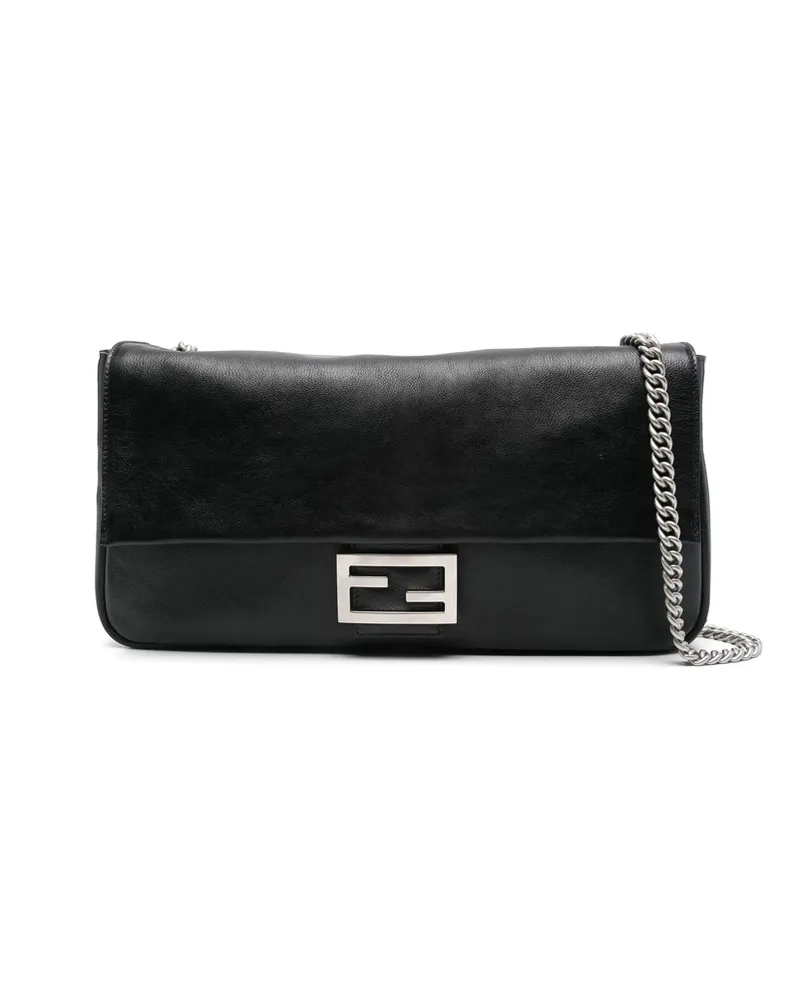 Fendi Leather Baguette Shoulder Bag Black