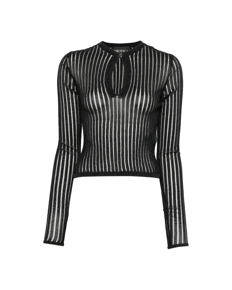 Dondup Sheer-knit Cut-out Sweater Black
