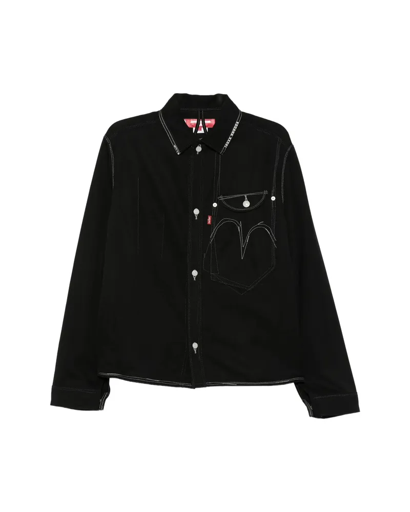 Junya Watanabe X Levi´s Contrast-stitch Logo-print Shirt Jacket Black
