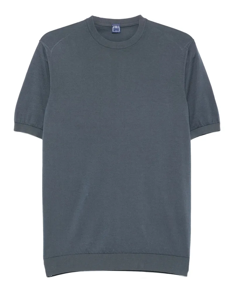 Fedeli Fine-knit T-shirt Blue
