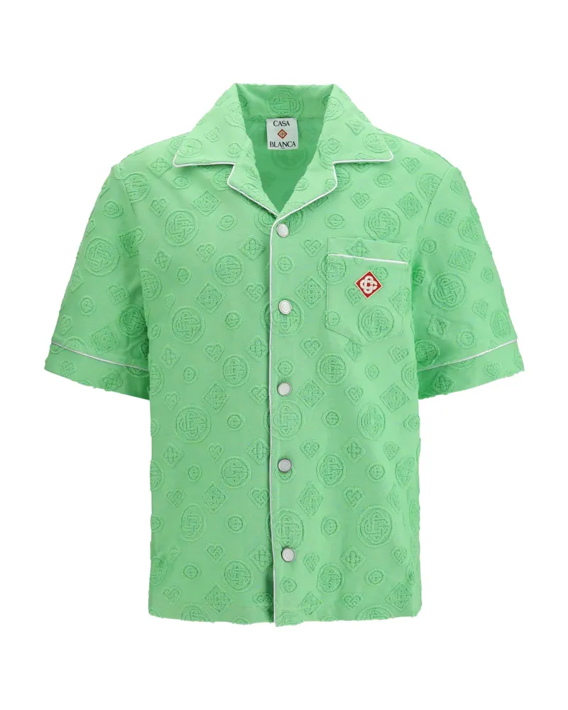 Casablanca Paris Monogram Towelling Shirt Green