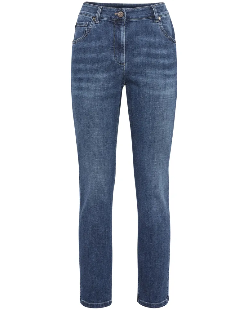 Brunello Cucinelli Distressed-finish Denim Jeans Blue