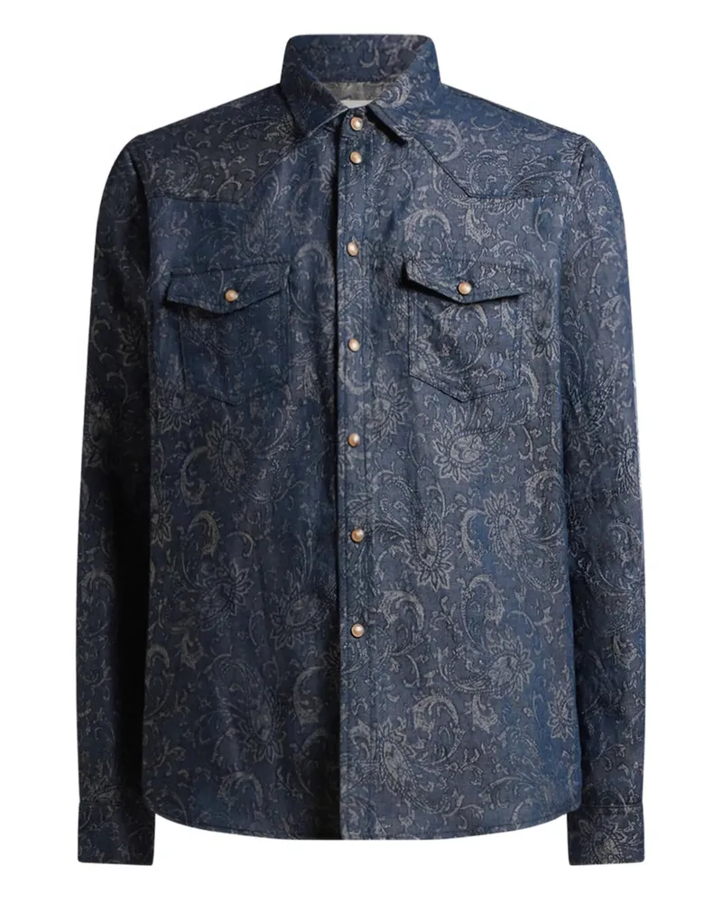 Etro Paisley-jacquard Shirt Blue