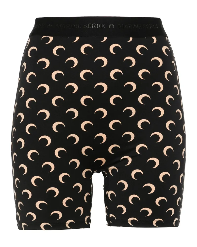 Marine Serre Crescent Moon-print Shorts Black