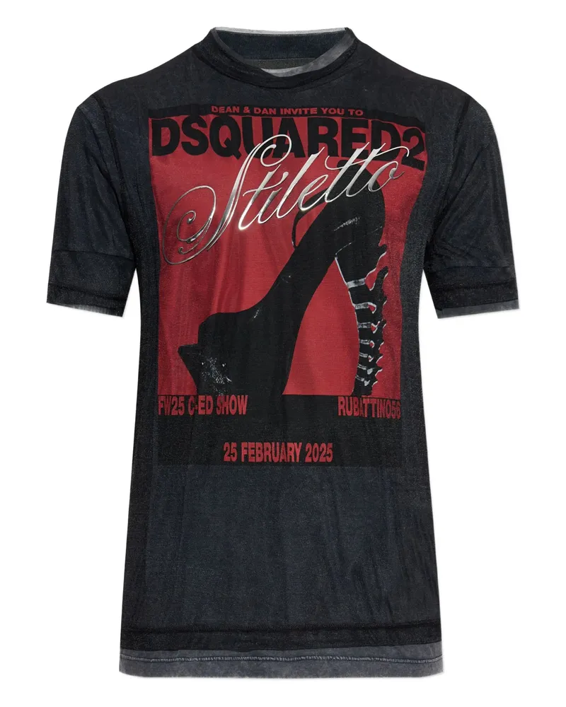 Dsquared2 Graphic-print T-shirt Grey