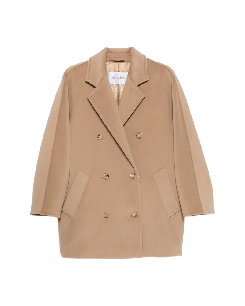 Max Mara Rebus Double-breasted Notched-lapels Coat Neutrals