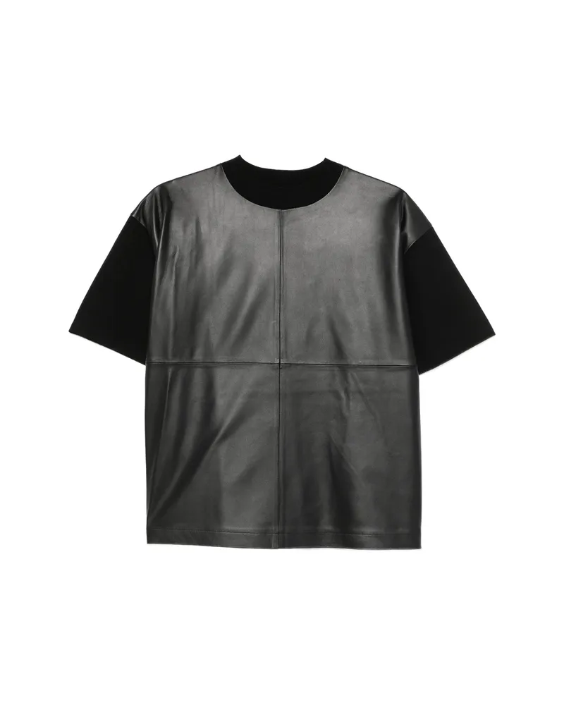 Max Mara Mstsegale Short-sleeve Leather T-shirt Black