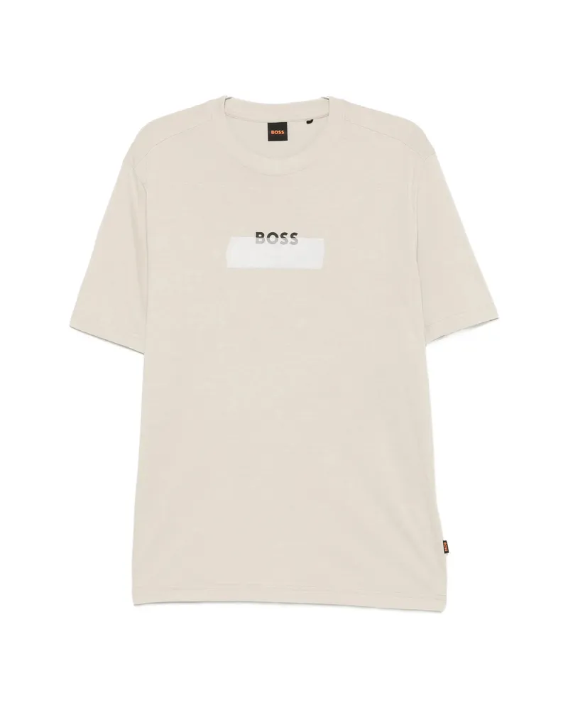 HUGO BOSS Logo-print Short-sleeve T-shirt Neutrals