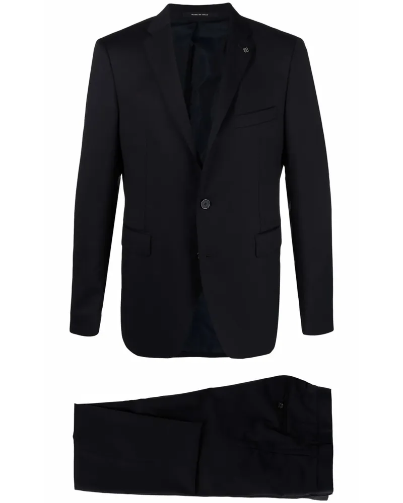 Tagliatore Fitted Single-breasted Suit Blue
