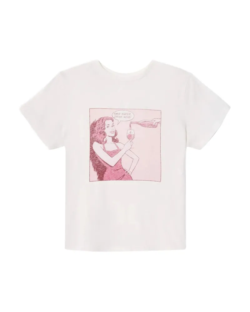 RE/DONE Classic "Drink Wine" T-shirt White