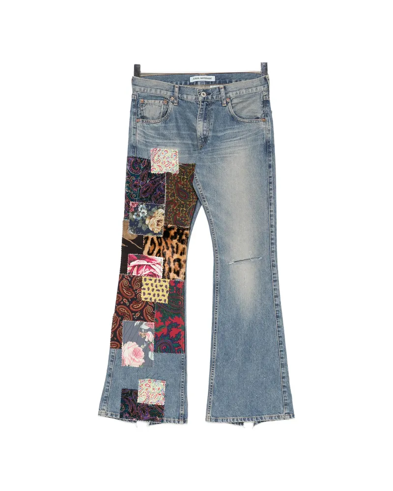 Junya Watanabe Patchwork Distressed Jeans Blue