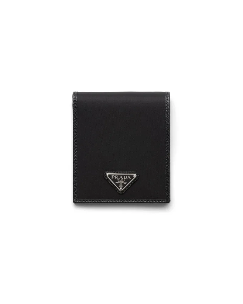 Prada Recycled-nylon Logo Plaque Wallet Black