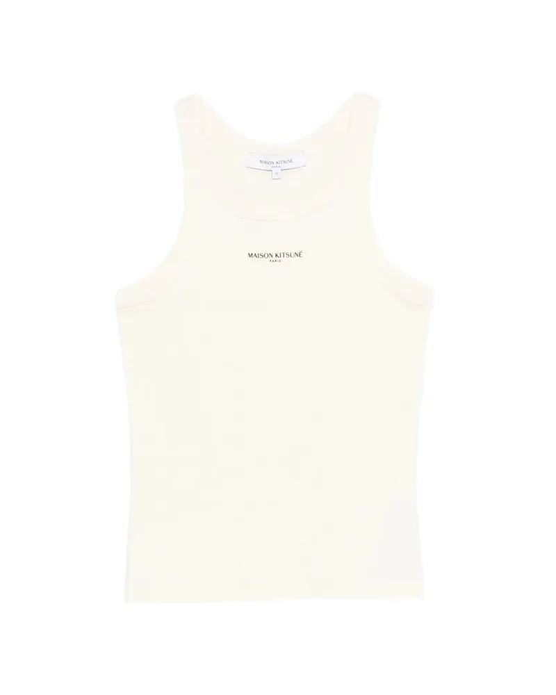 Kitsuné Logo-detail Tank Top Neutrals
