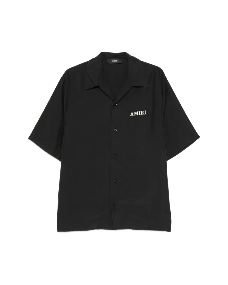 Amiri Logo-embroidered Short-sleeve Shirt Black