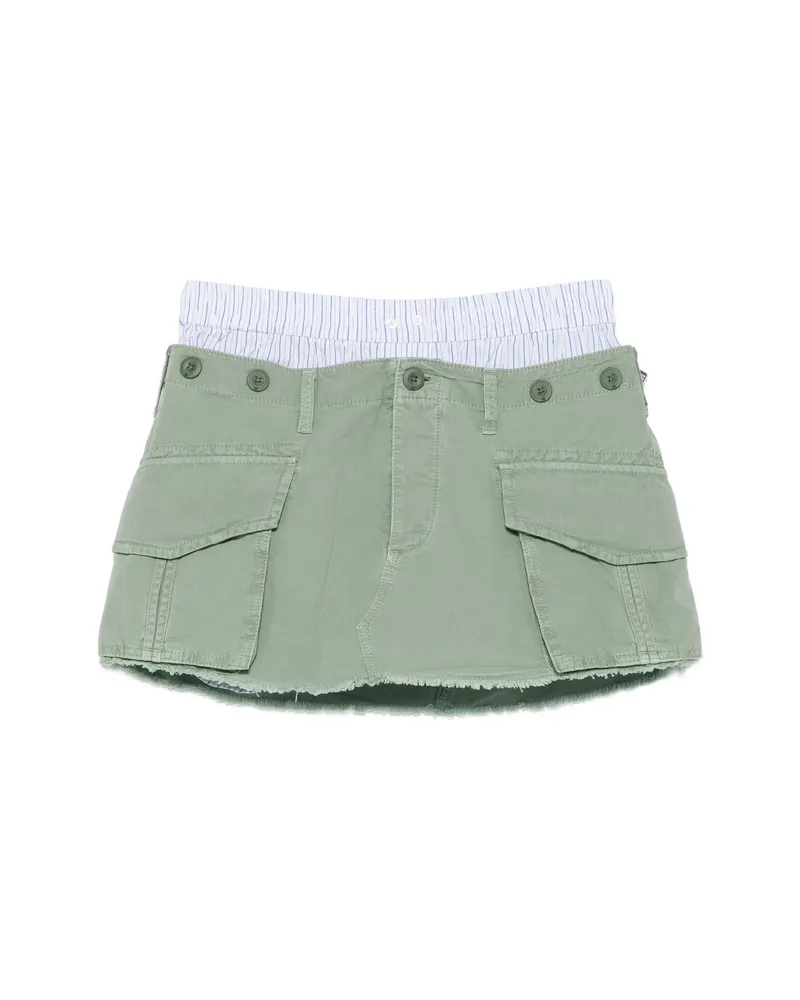 Alexander Wang Cargo Raw-cut Skirt Green