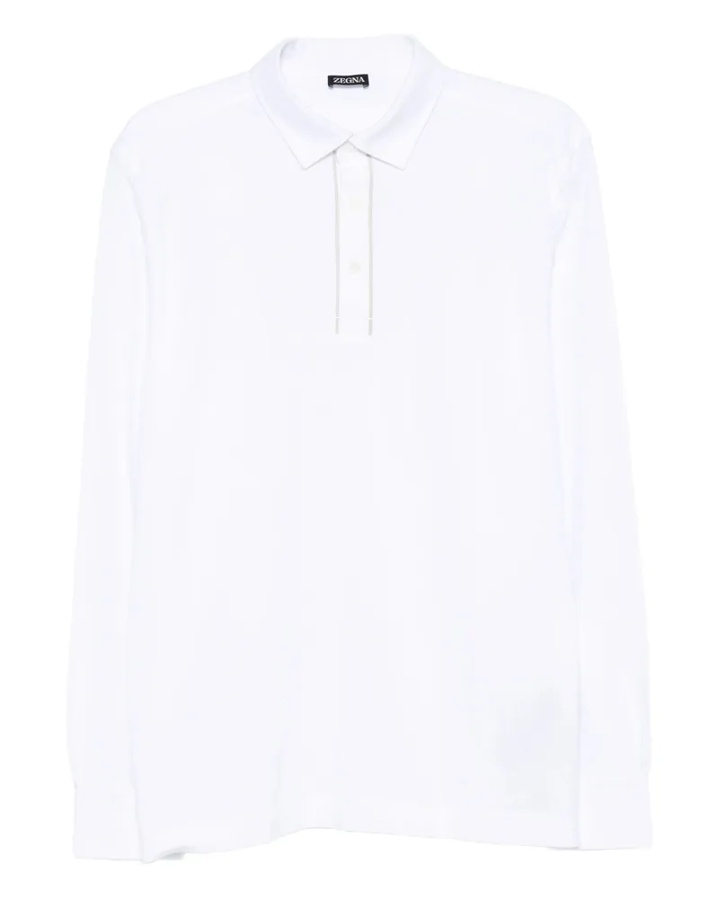 Ermenegildo Zegna Long-sleeve Polo Shirt White