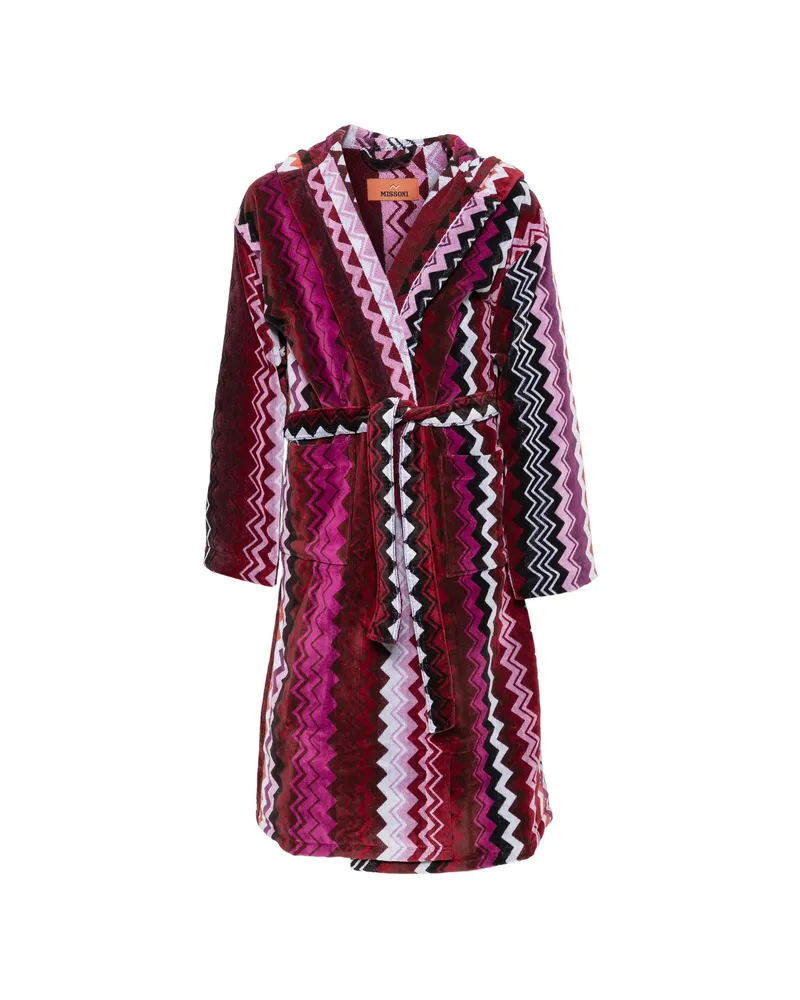 Missoni Home Giacomo Chevron Hooded Dressing Gown Pink