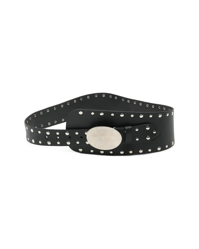 GIMAGUAS Iris Stud-embellished Leather Belt Black