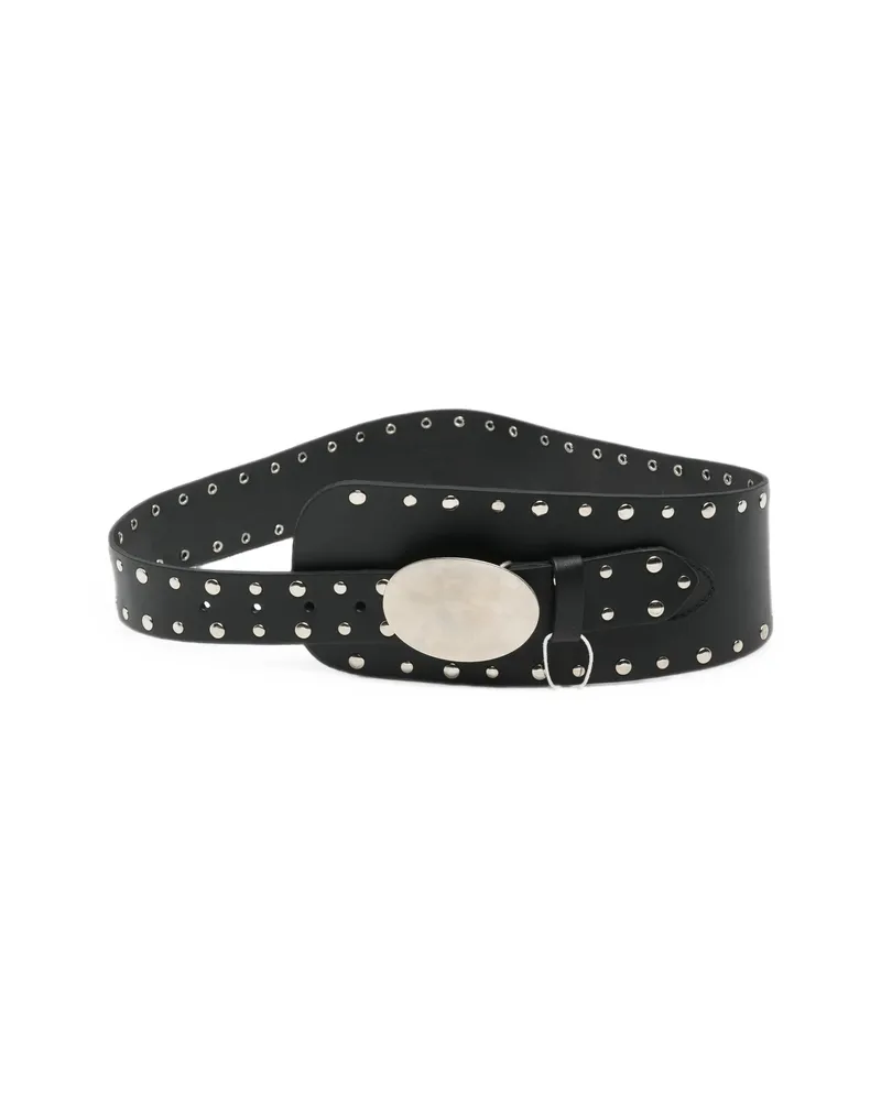 GIMAGUAS Iris Stud-embellished Leather Belt Black